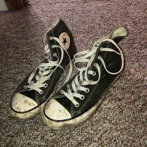 Olive green high top converse